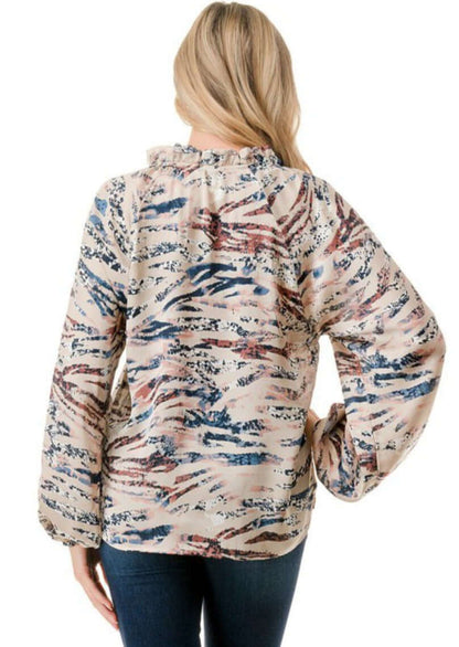 Colorful Zebra Print Blouse Made in USA