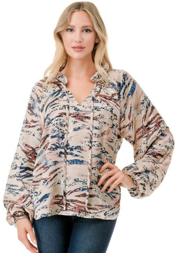 Colorful Zebra Print Blouse Made in USA