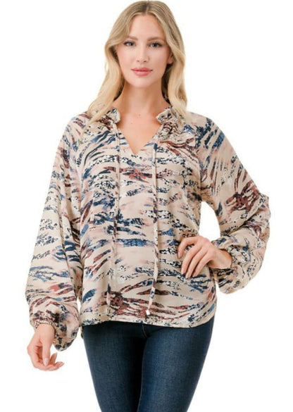 Colorful Zebra Print Blouse Made in USA