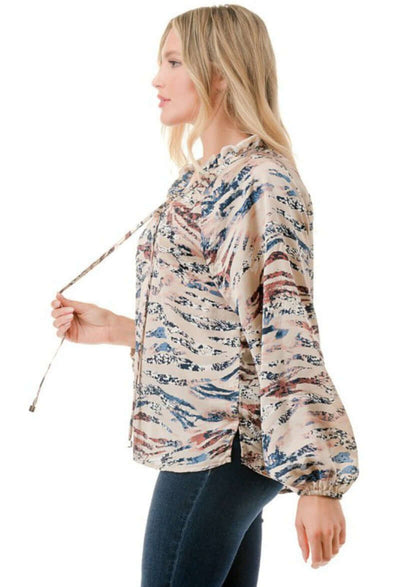 Colorful Zebra Print Blouse Made in USA