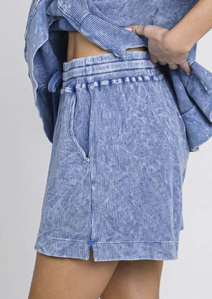 All Day Mineral Washed Ribbed Thermal Shorts