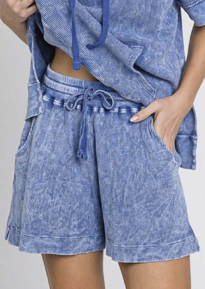 All Day Mineral Washed Ribbed Thermal Shorts