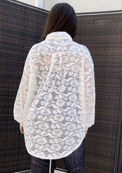 A Vacation Accessory Lace Button Down Shirt