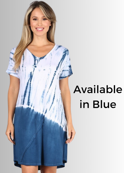 Casually Cool Tie Dye Dress in Grey