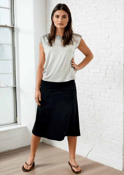 Alyssa Very Versatile Cotton Skirt Desert Taupe