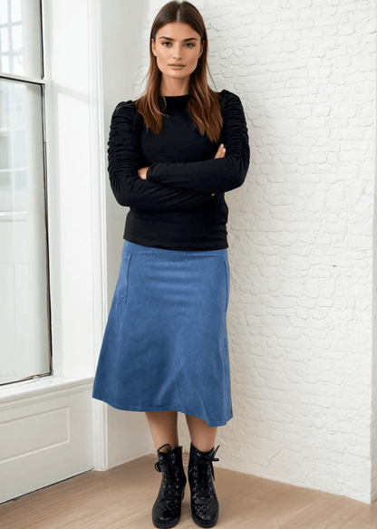 Alyssa Very Versatile Cotton Skirt Light Denim