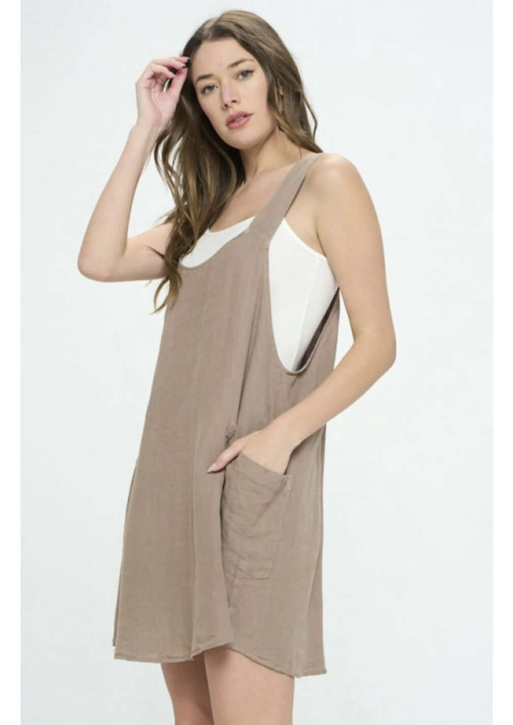 Romper Style Linen  Dress Made in USA