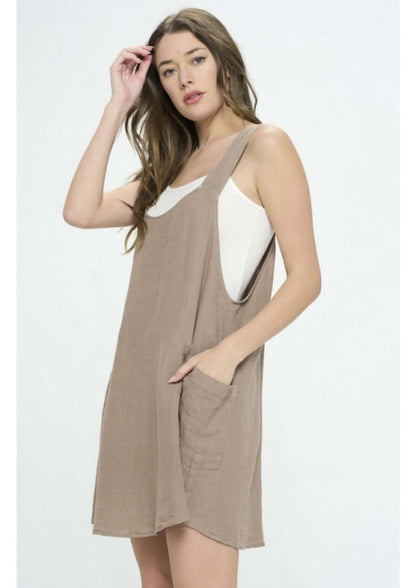 Romper Style Linen  Dress Made in USA