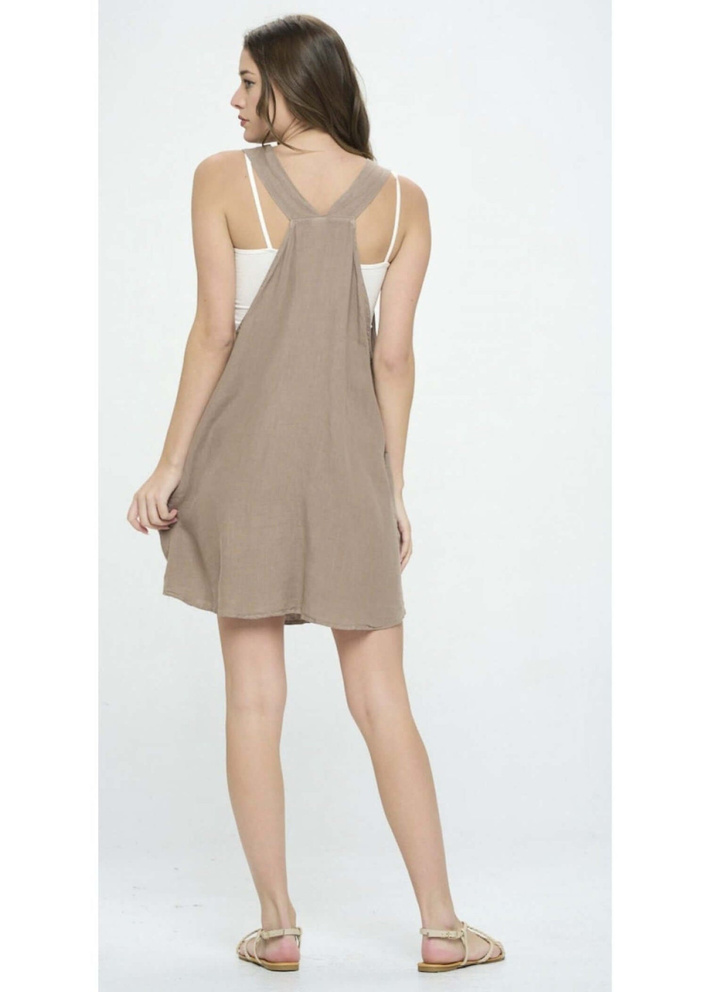 Romper Style Linen  Dress Made in USA