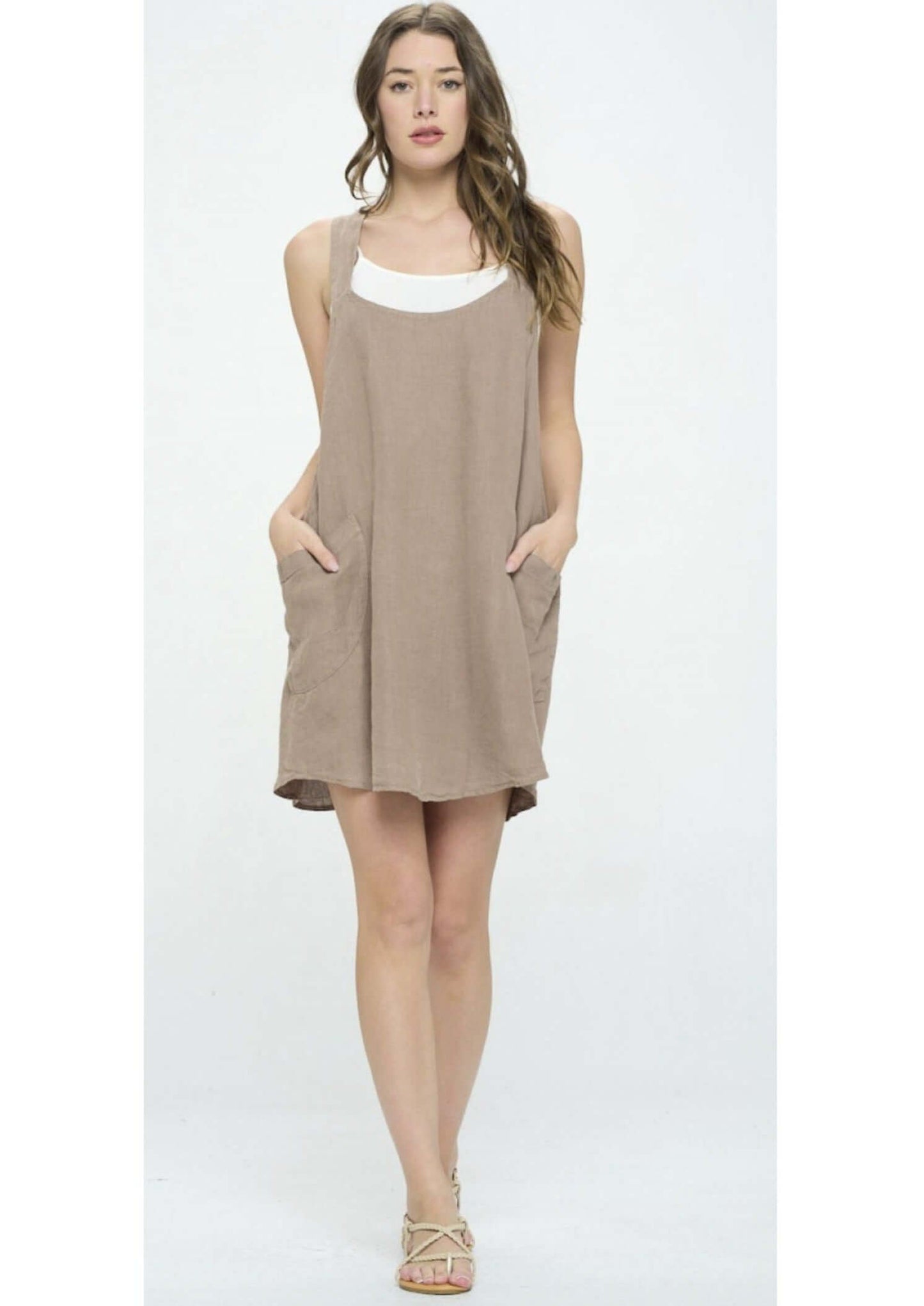 Romper Style Linen  Dress Made in USA