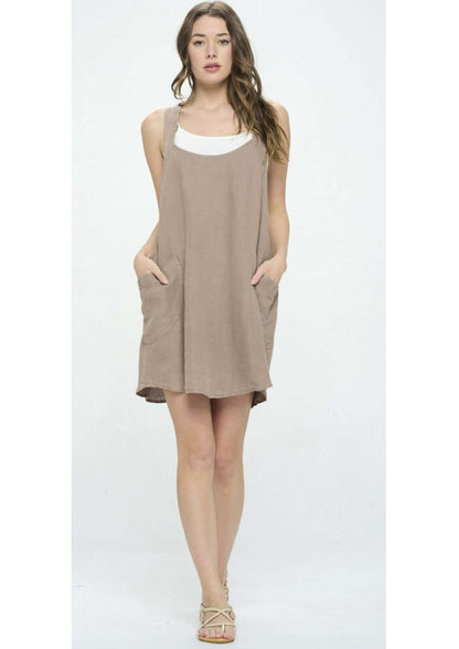 Romper Style Linen  Dress Made in USA