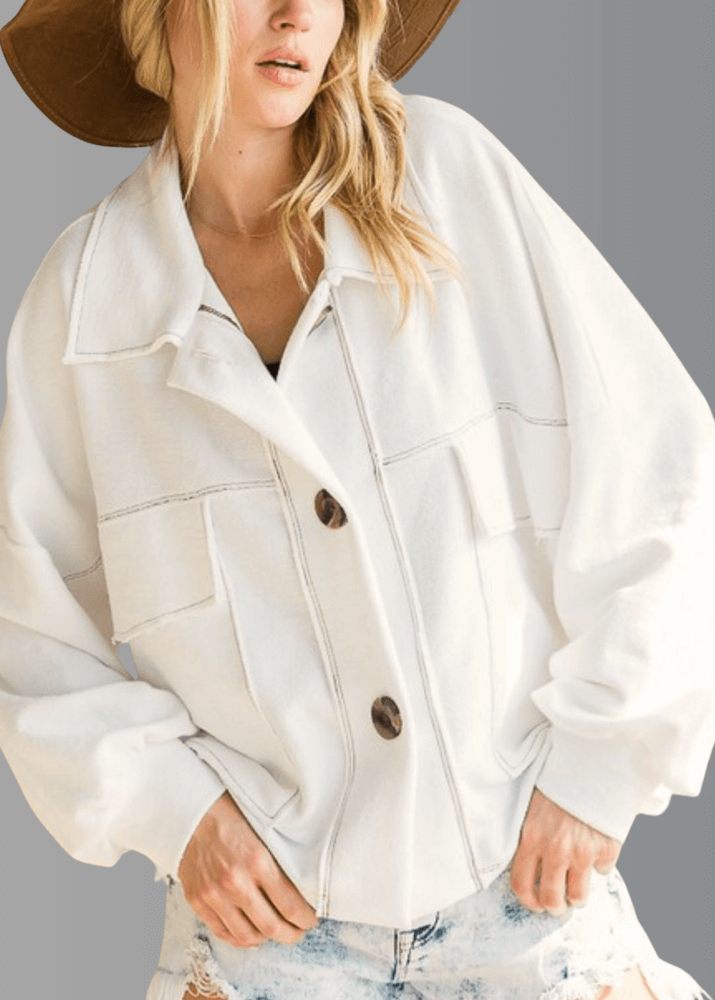 Oversized French Terry Cotton Shacket