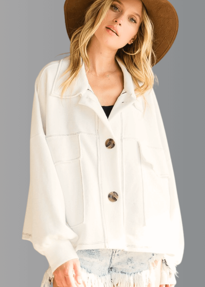 Oversized French Terry Cotton Shacket