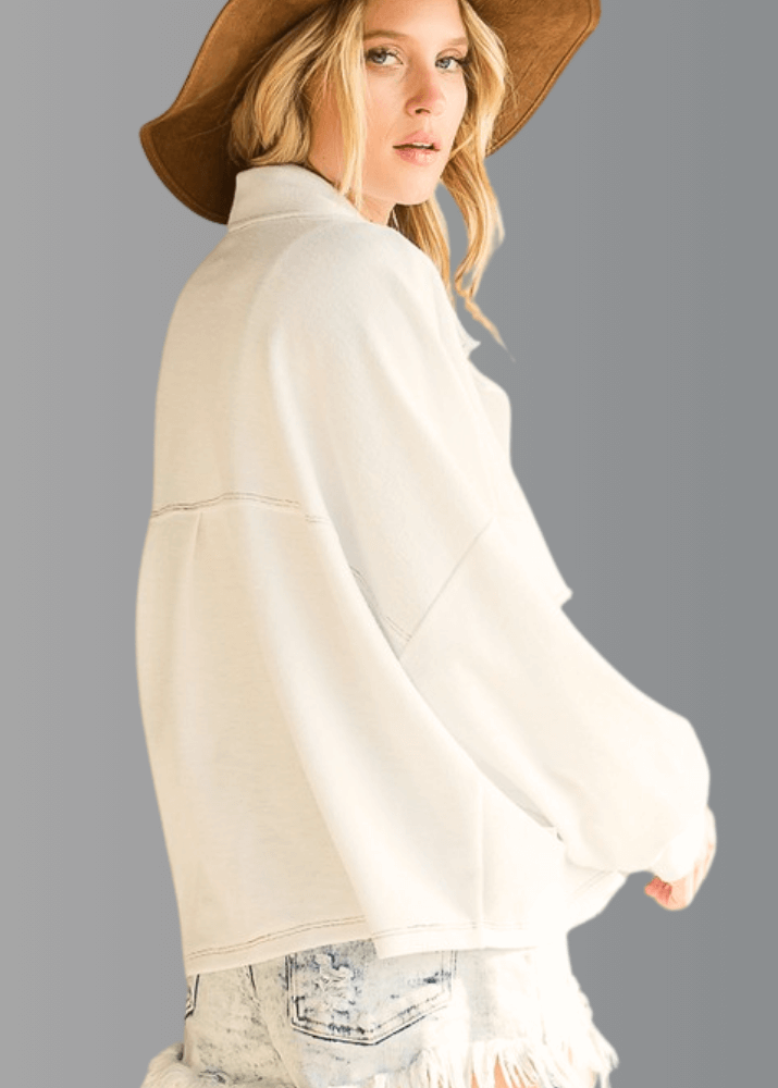 Oversized French Terry Cotton Shacket