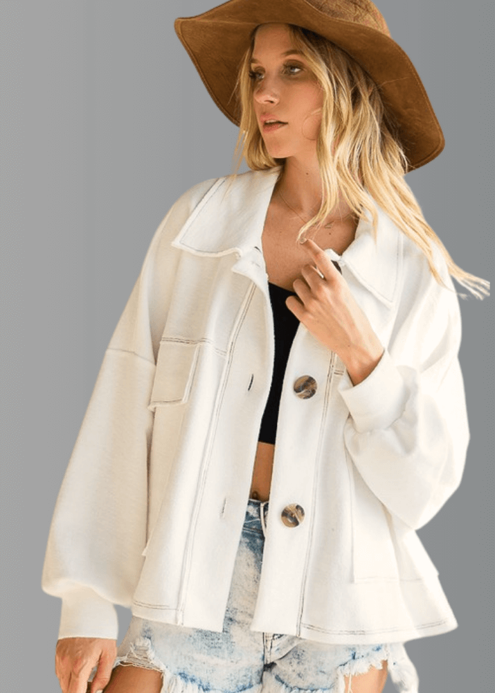 Oversized French Terry Cotton Shacket