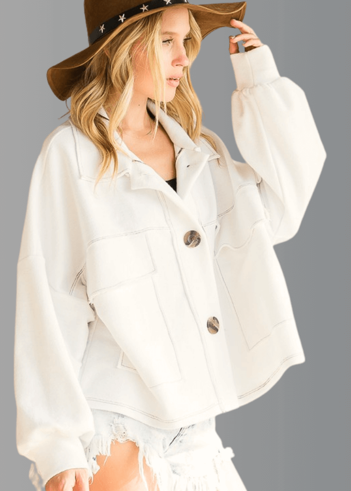 Oversized French Terry Cotton Shacket