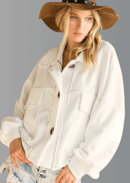 Oversized French Terry Cotton Shacket