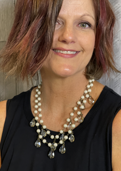 Glass Pearl Fashion Necklace Made in USA