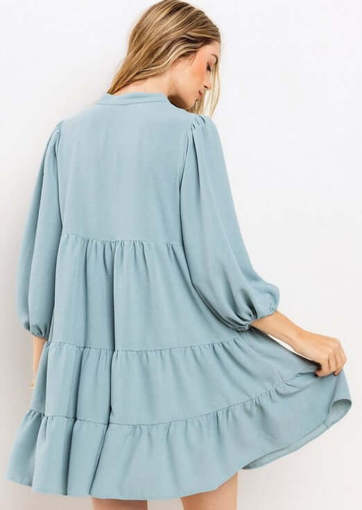 Beautiful in Blue Flowy Dress