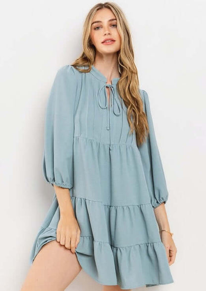 Beautiful in Blue Flowy Dress