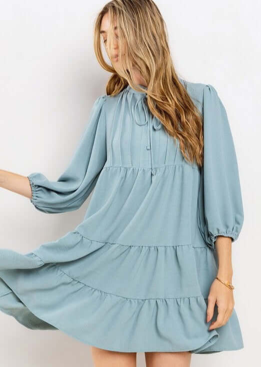 Beautiful in Blue Flowy Dress