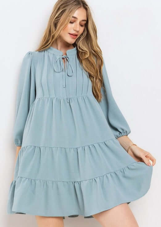 Beautiful in Blue Flowy Dress