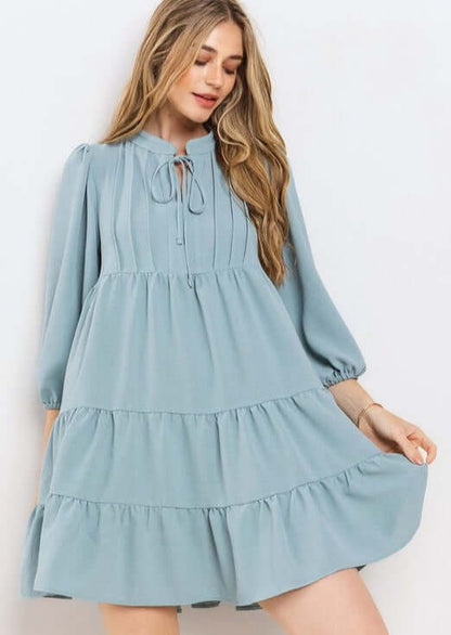 Beautiful in Blue Flowy Dress