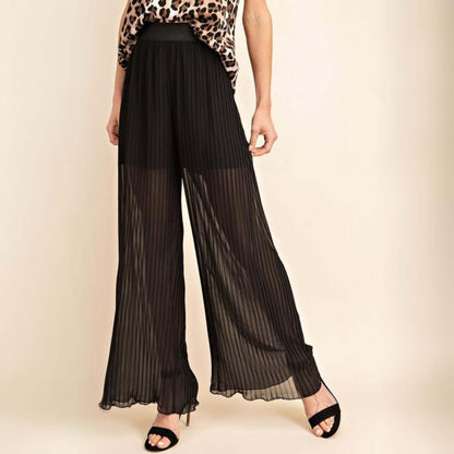 Bold & Beautiful Sheer Pleated Pants Made in USA
