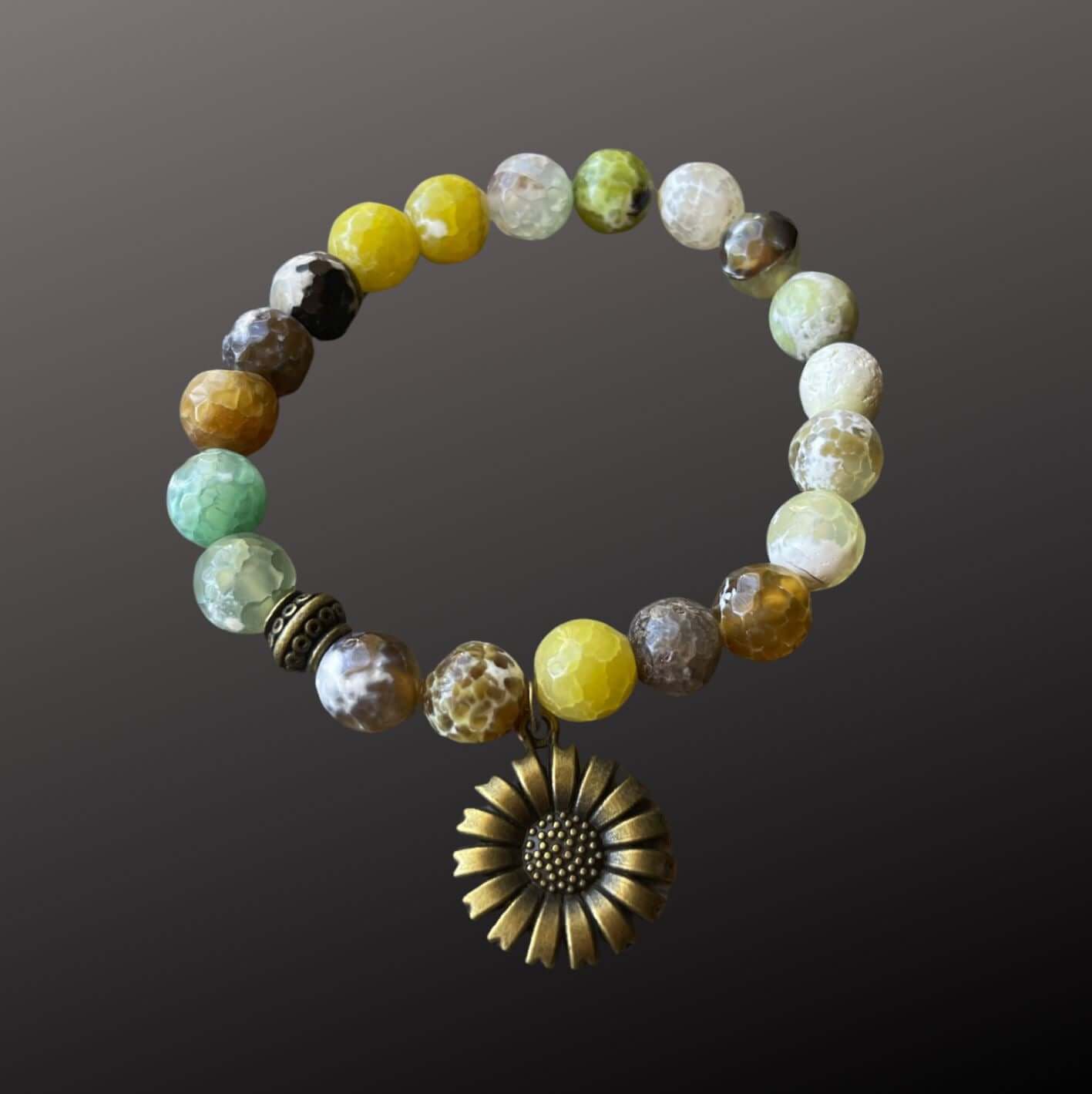 Sunflower Charm Matching Necklace & Bracelet Set Made in USA