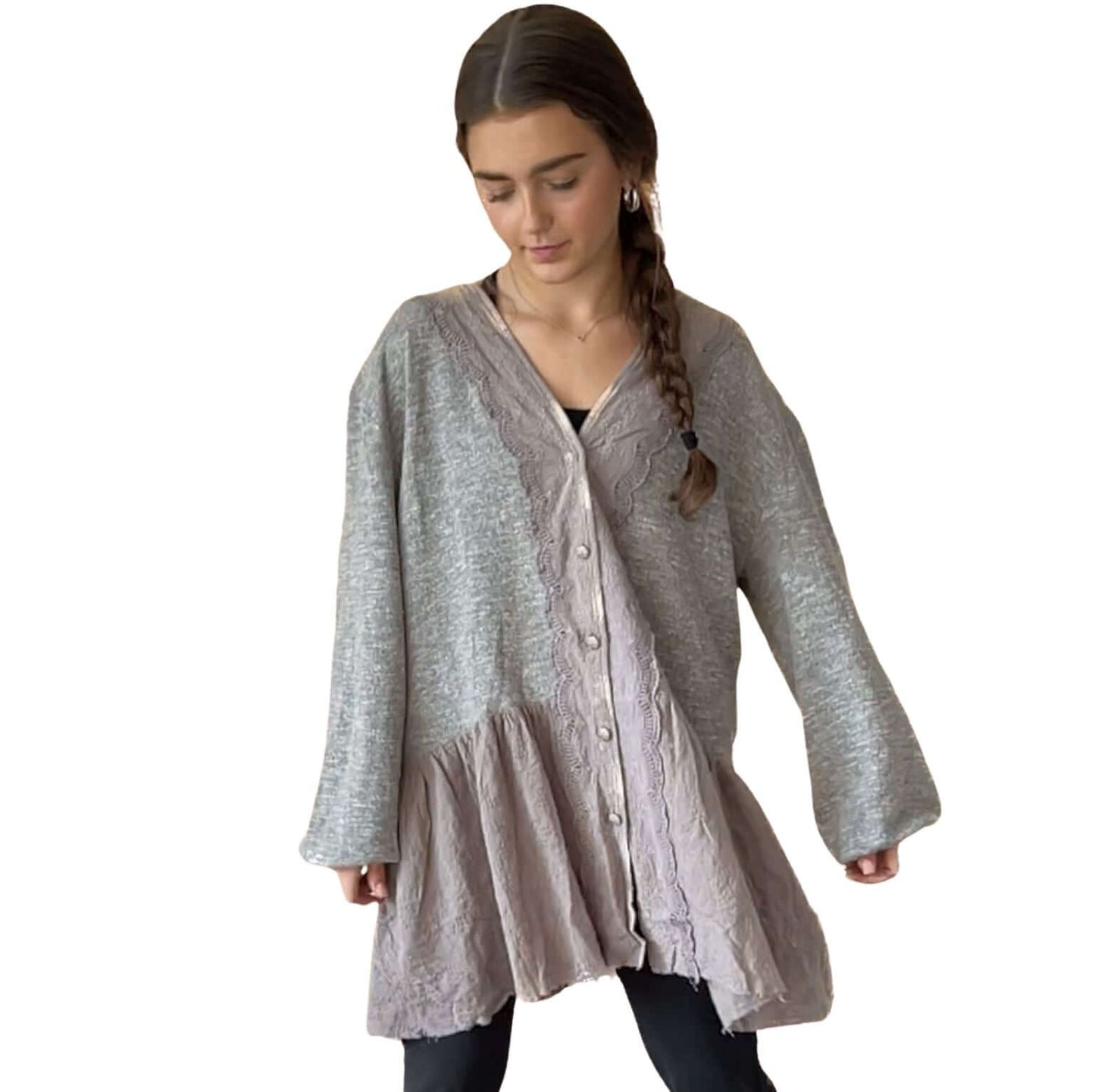 Star Destination Lace Detail Sweater Cardigan