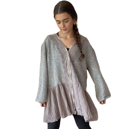 Star Destination Lace Detail Sweater Cardigan