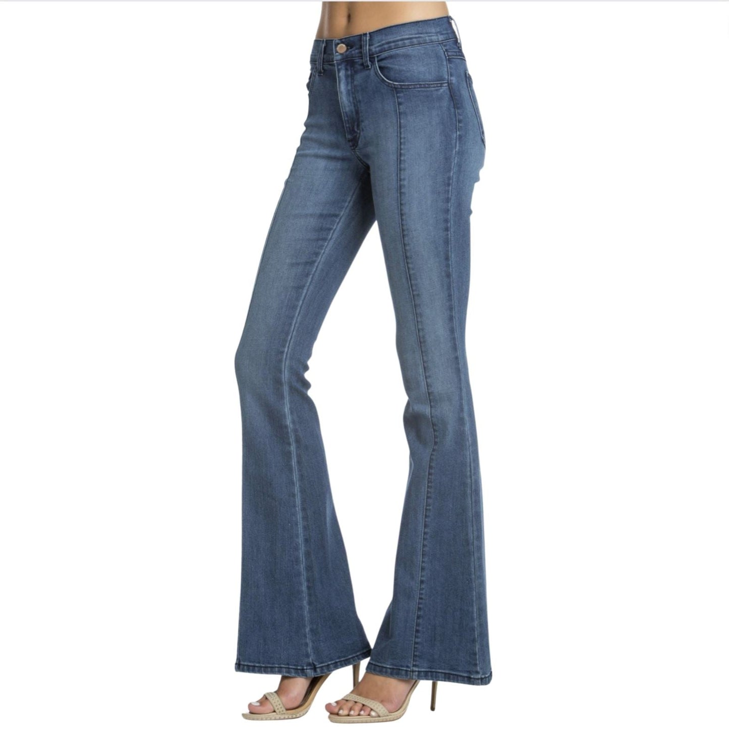 Rumor Has It Front Seam Flared Denim Jeans