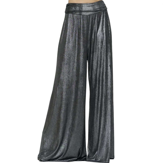 Gunmetal Metallic Palazzo Pants
