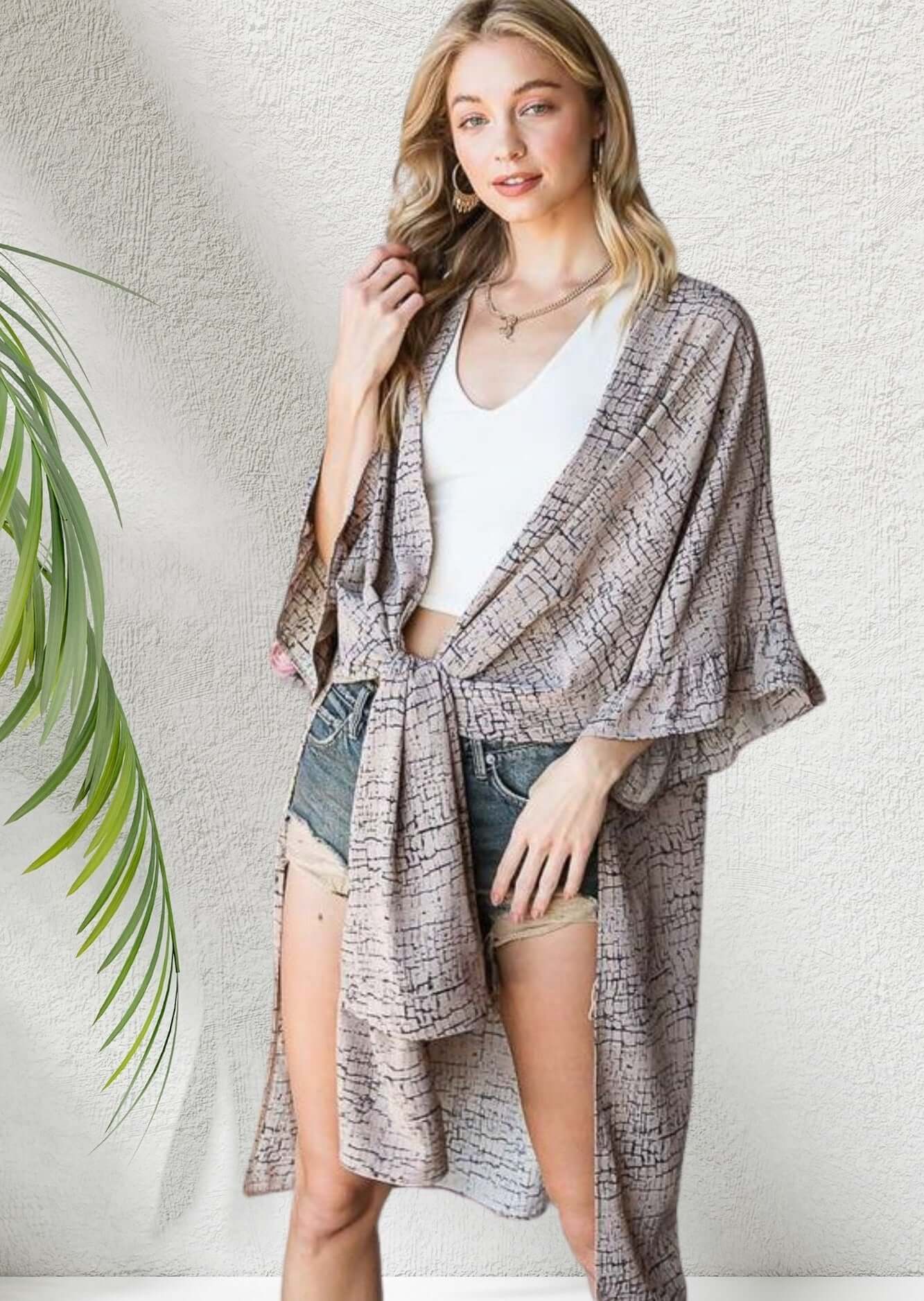 A Vacation Essential Kimono Cardigan Made in USA