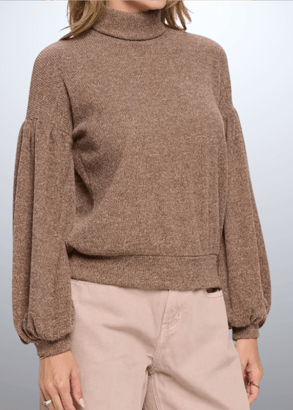 Gloria Puff Sleeve Turtle Neck Sweater