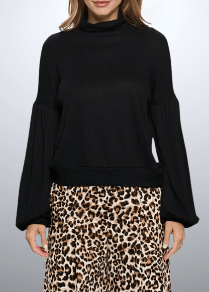 Gloria Puff Sleeve Turtle Neck Sweater