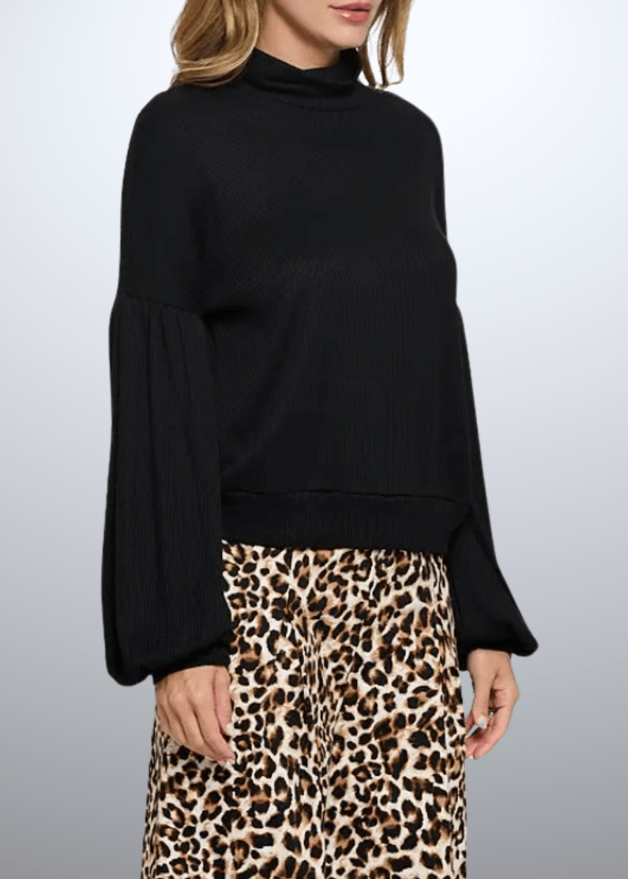 Gloria Puff Sleeve Turtle Neck Sweater