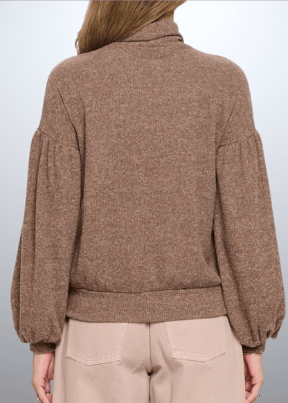 Gloria Puff Sleeve Turtle Neck Sweater