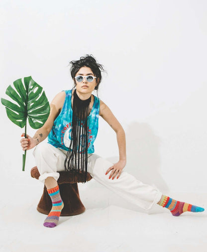 COSMOS Knitted Crew Socks Made in USA