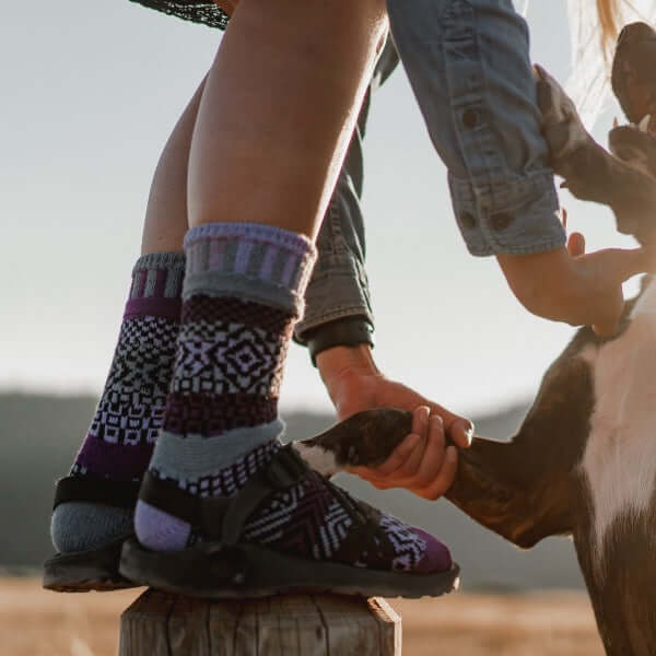 WISTERIA Knitted Crew Socks Made in USA