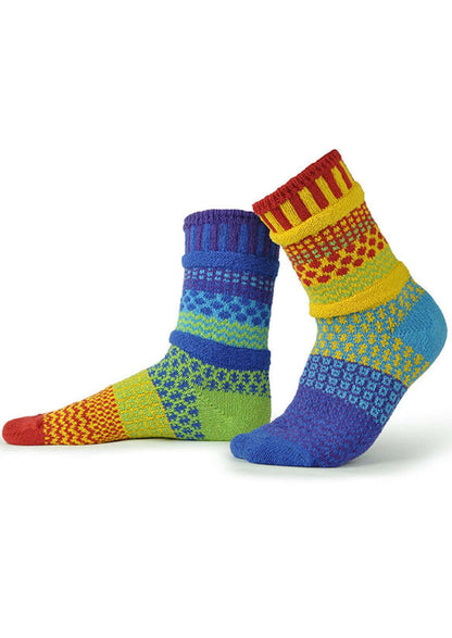 RAINBOW Knitted Crew Socks Made in USA