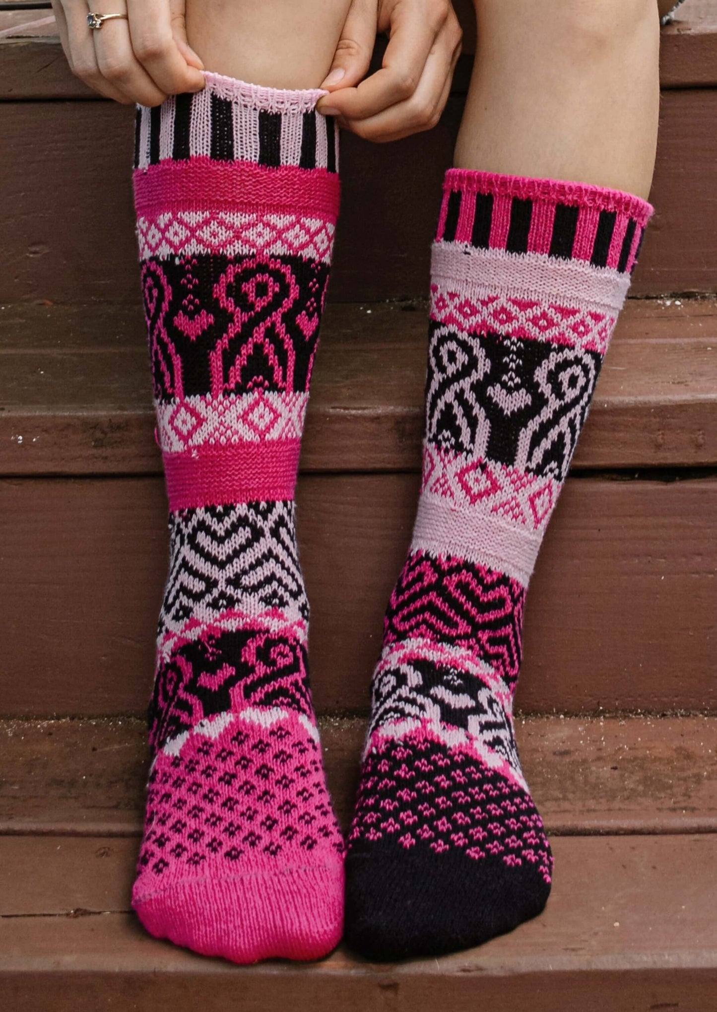 PINKTOBER Knitted Crew Socks Made in USA