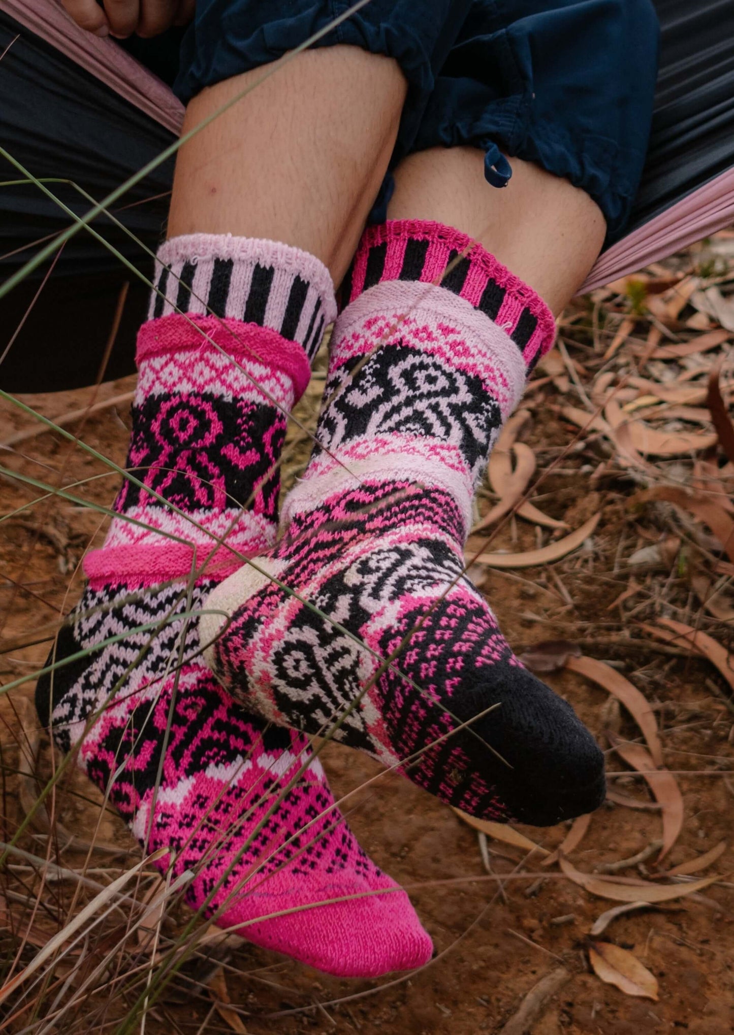 PINKTOBER Knitted Crew Socks Made in USA