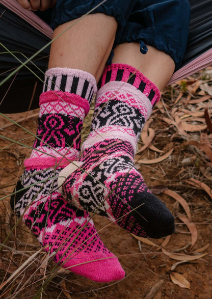 PINKTOBER Knitted Crew Socks Made in USA