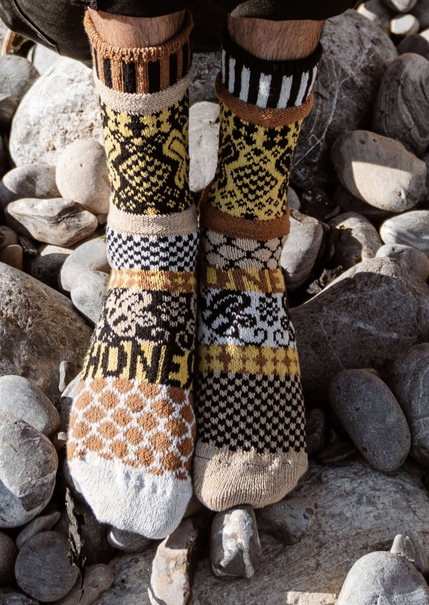 HONEY BEE Knitted Crew Socks Made in USA