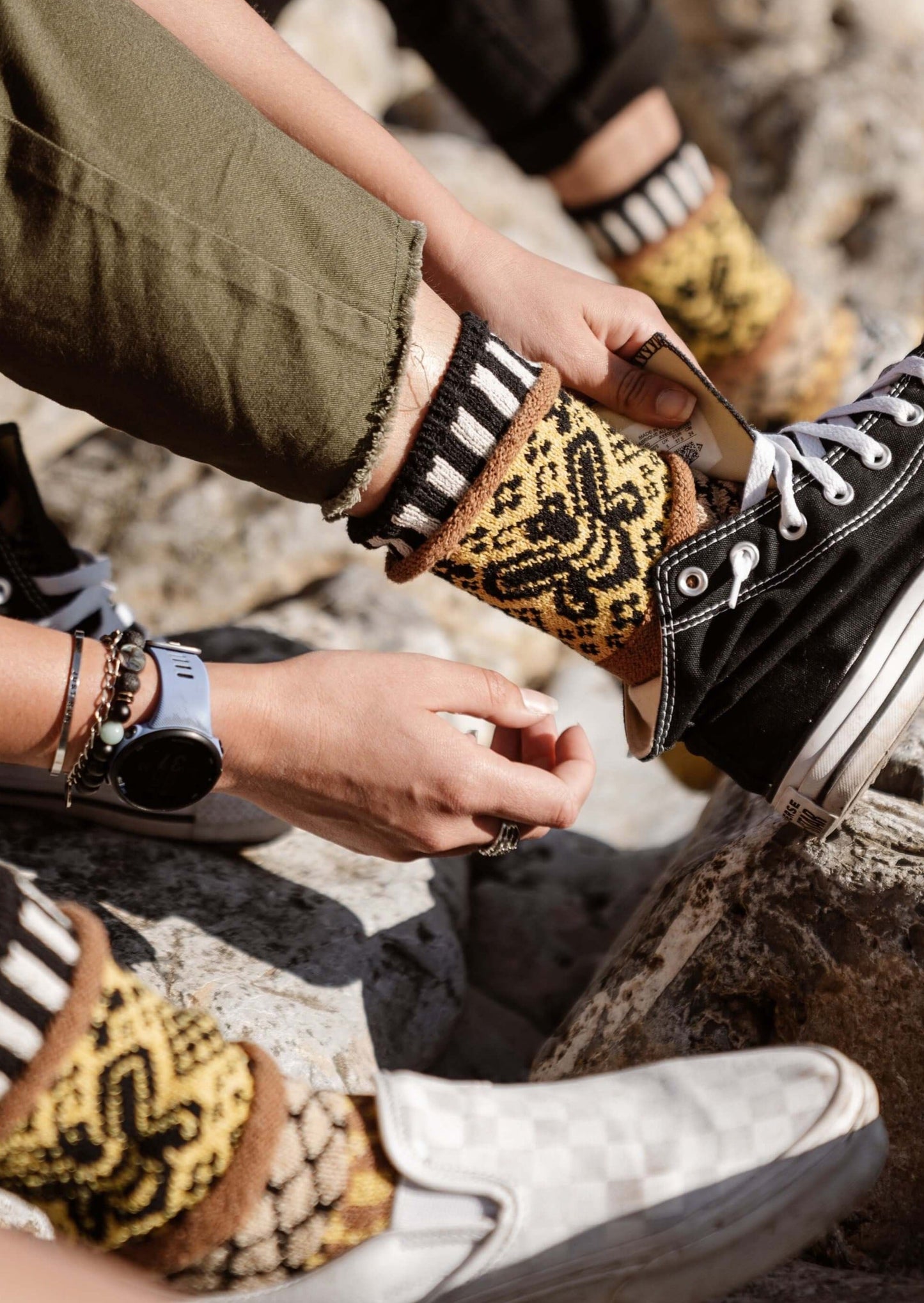 HONEY BEE Knitted Crew Socks Made in USA