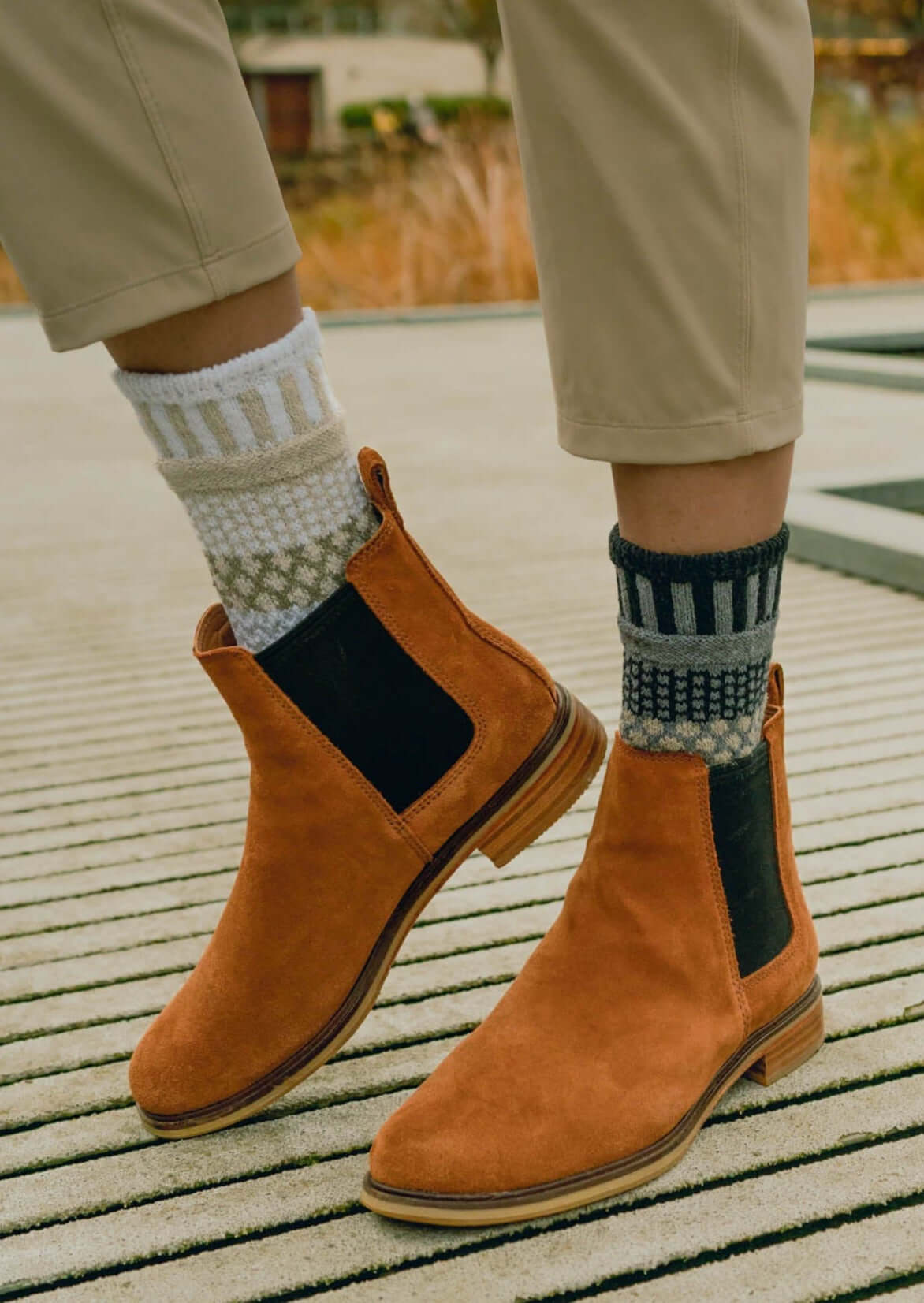 Starlight Knitted Crew Socks Made in USA