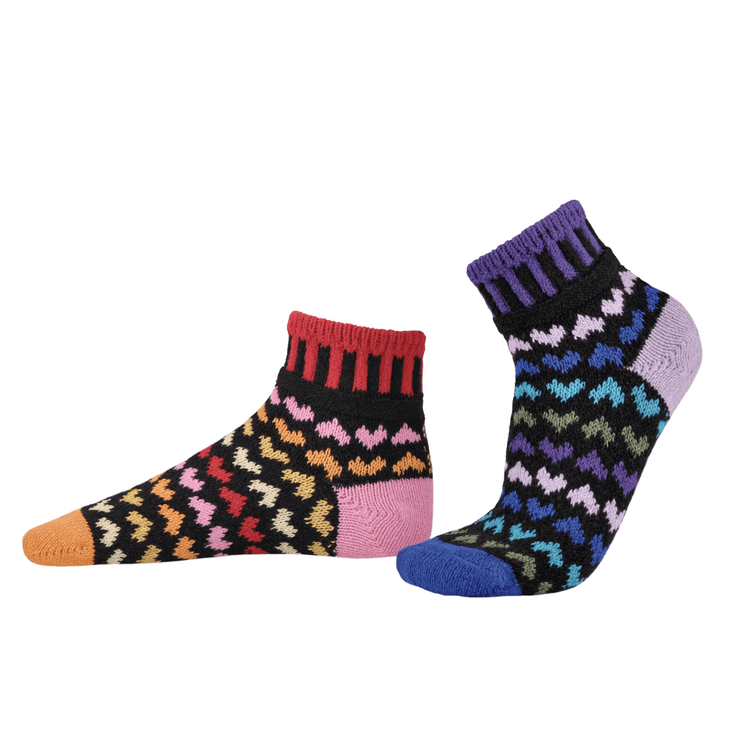 HEARTS Delightfully Colorful Knitted Quarter Socks