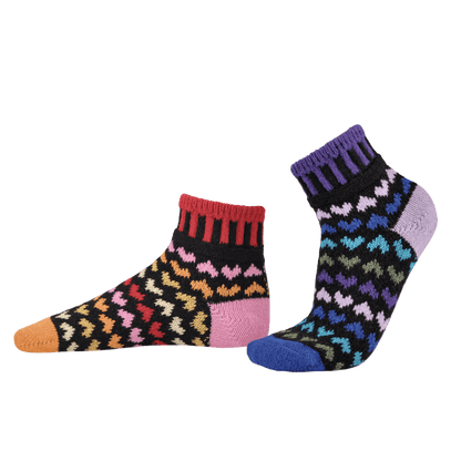 HEARTS Delightfully Colorful Knitted Quarter Socks