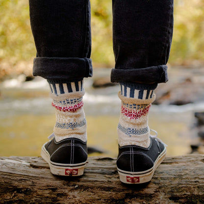 BATEAU MOUCHE Knitted Crew Socks Made in USA by Solmate